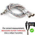 WRAS-Approved Flexi Tap Connector Pair – M10 x 1/2" BSP, 600mm, Stainless Steel