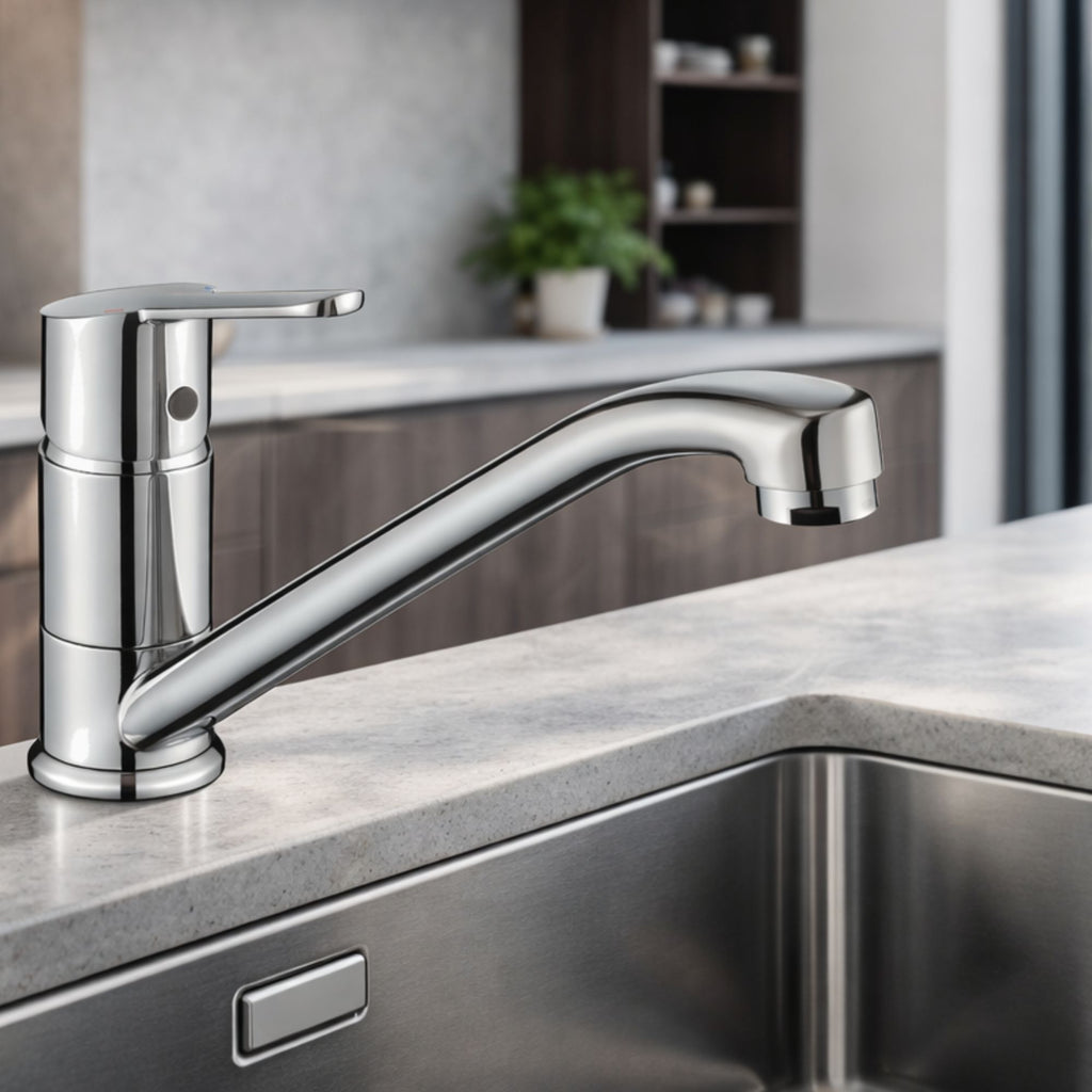 Dania Long Neck Kitchen Mixer Tap – Chrome, Single Lever
