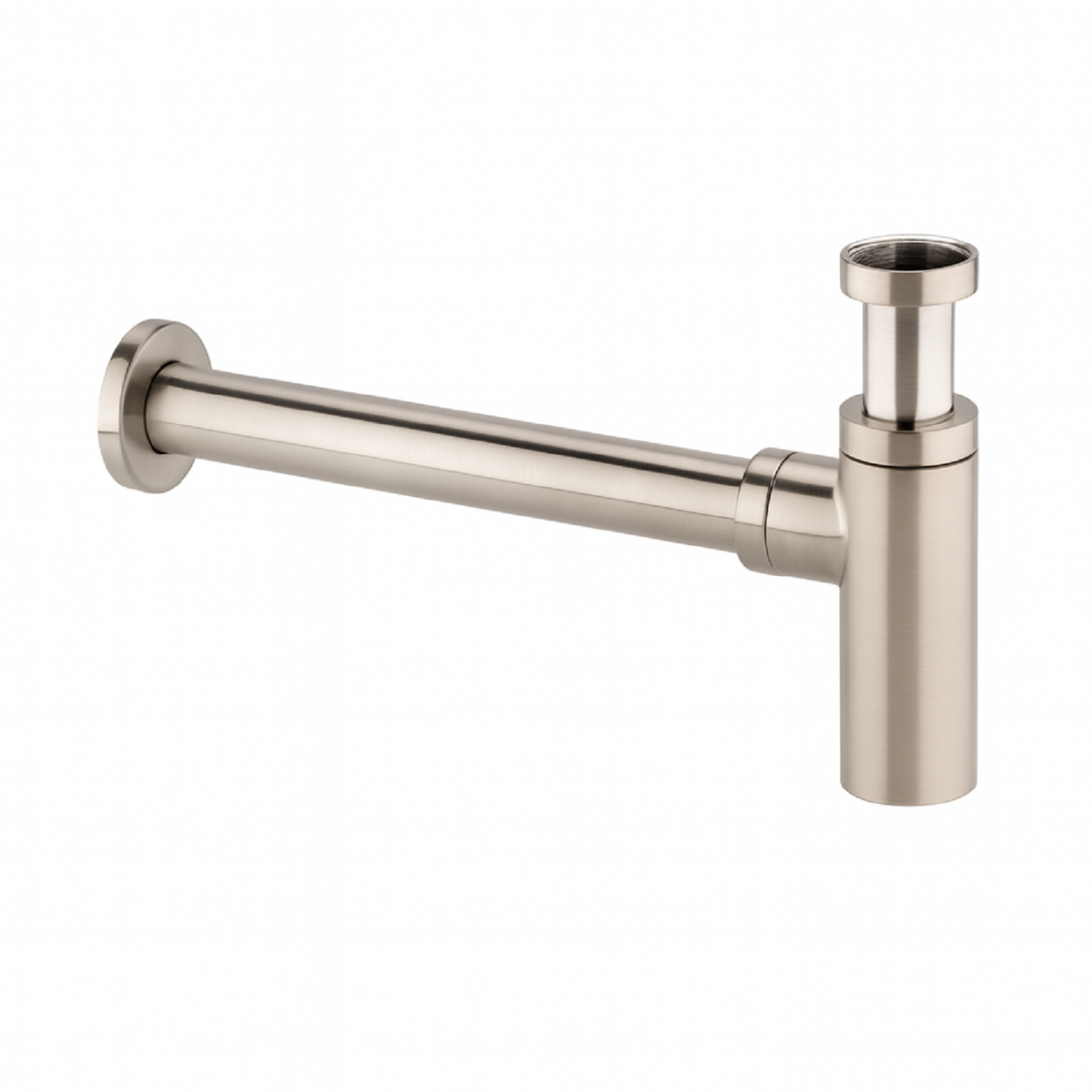 Modern Bottle Trap Brushed Nickel