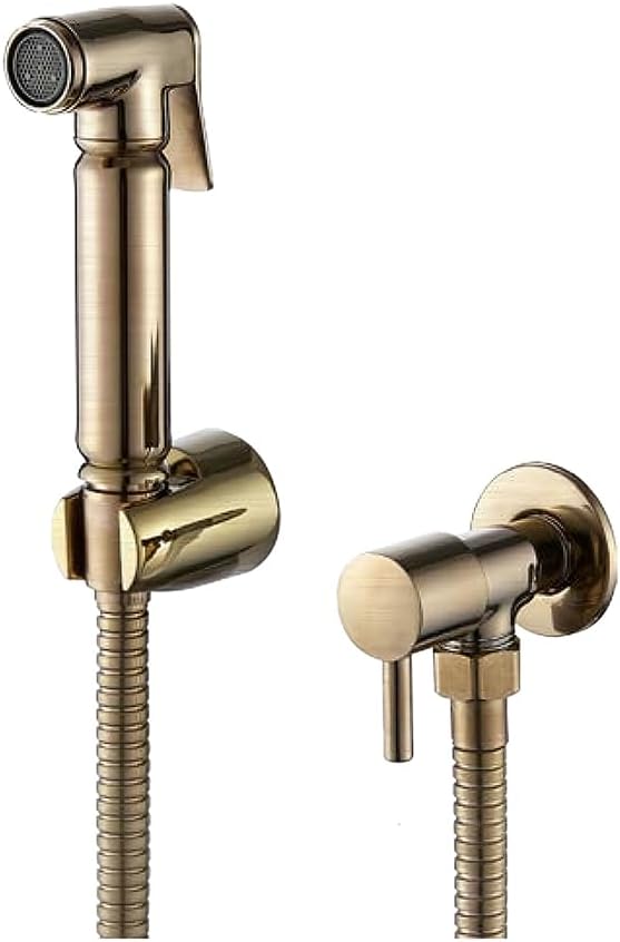 Brass Wall-Mounted Douche Set – Brushed Gold Finish