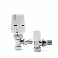 15mm Angle Strata 2 Thermostatic Radiator Valve Twin Pack – White