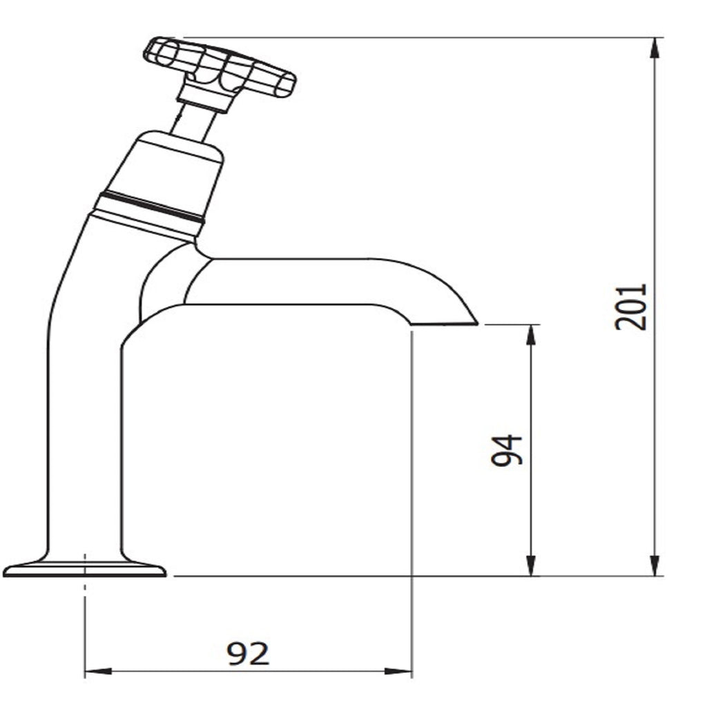 Performa 159 Cross Top Sink Tap – Cold, Chrome-Plated Brass