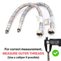 WRAS-Approved Flexi Tap Connector Pair – M10 x 1/2" BSP, 300mm, Stainless Steel