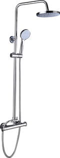 Ares Thermostatic Shower Kit – Round Overhead & Handheld Spray, Chrome