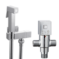 Chrome Brass Square Thermostatic Douche Set – Bidet Spray Kit