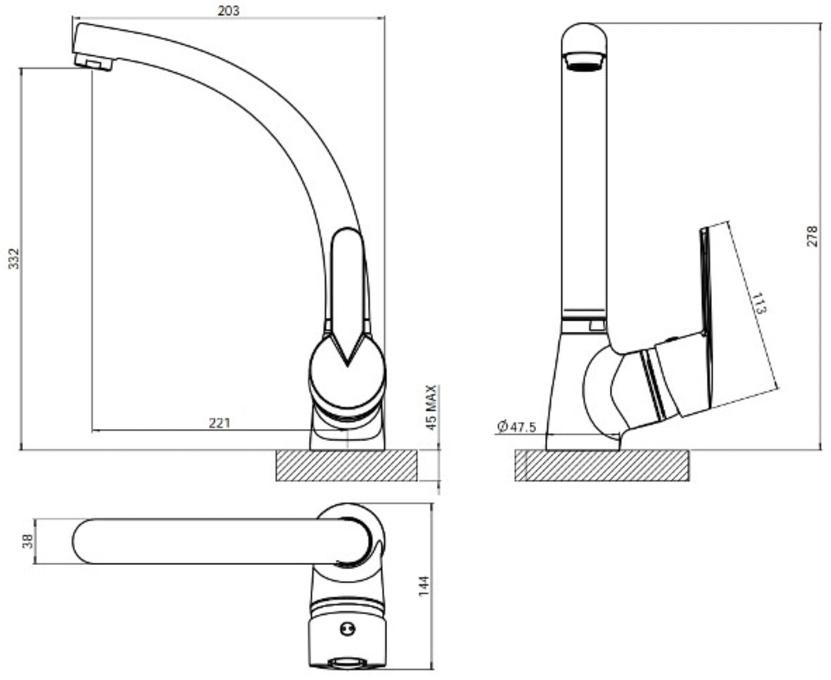 Clever Araya Mercia Urban Kitchen Mixer Tap – Chrome, Single Lever