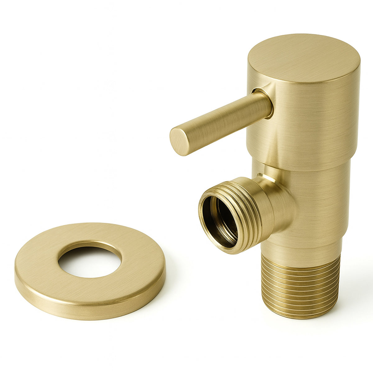 Brass Stop Valve for Douche & Bidet Systems – Brushed Gold Finish