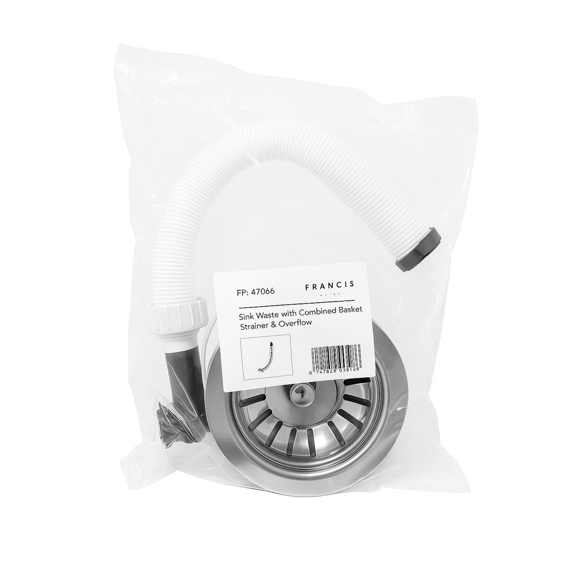Combined Basket Strainer & Overflow – Stainless Steel
