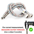 WRAS-Approved Flexi Tap Connector Pair – M10 x 1/2" BSP, 500mm, Stainless Steel