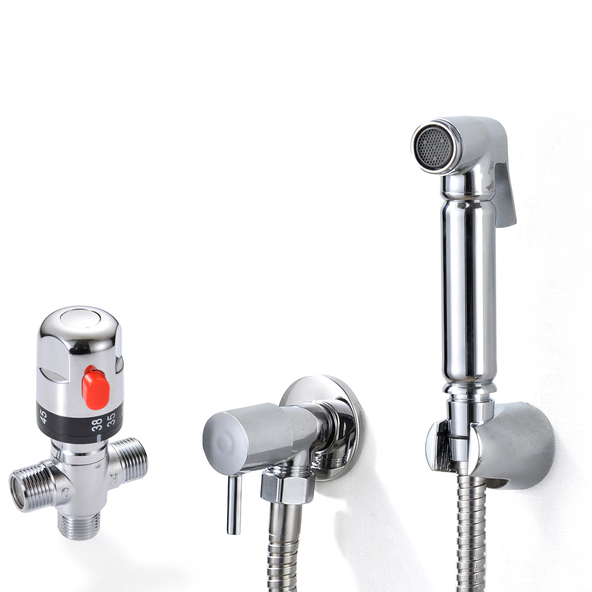 Chrome Thermostatic Douche Set – Temperature-Controlled Bidet Spray Kit