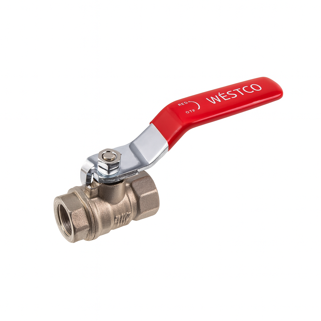 2" F x F Lever Ballvalve Red Handle