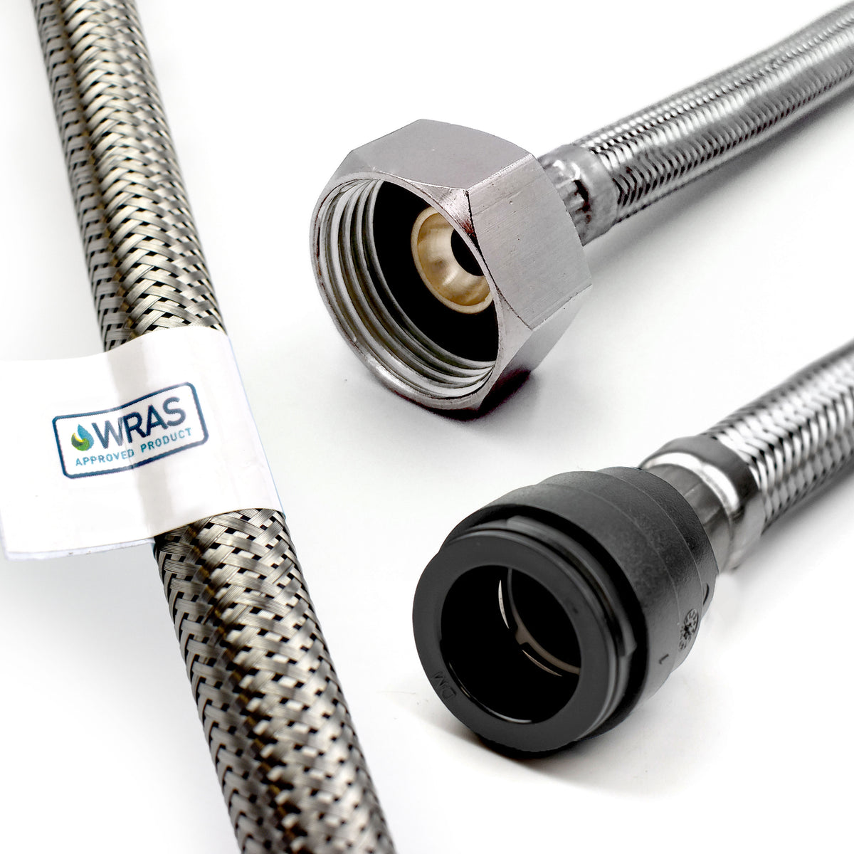 WRAS-Approved Push-Fit Flexi Connector – 15mm x 3/4" BSP, 900mm