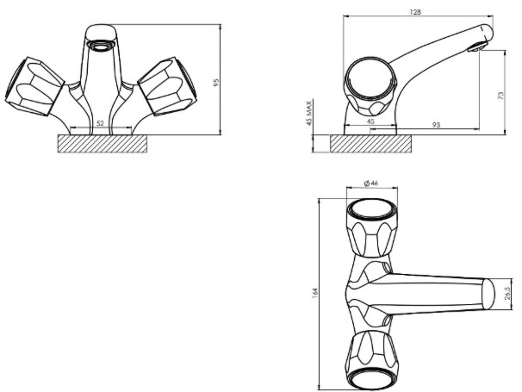 Araya Modern Chrome Mono Basin Mixer – Single Lever