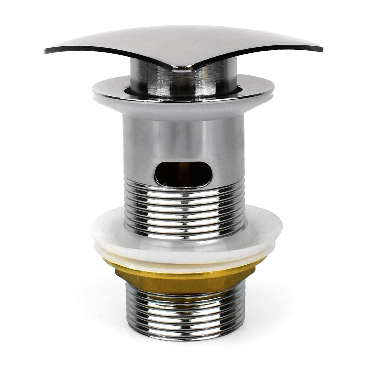 Square Click Clack Basin Waste – Slotted, Chrome