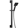 Donis Square Shower Rail Kit – Square Head, Hose & Riser, Matte Black