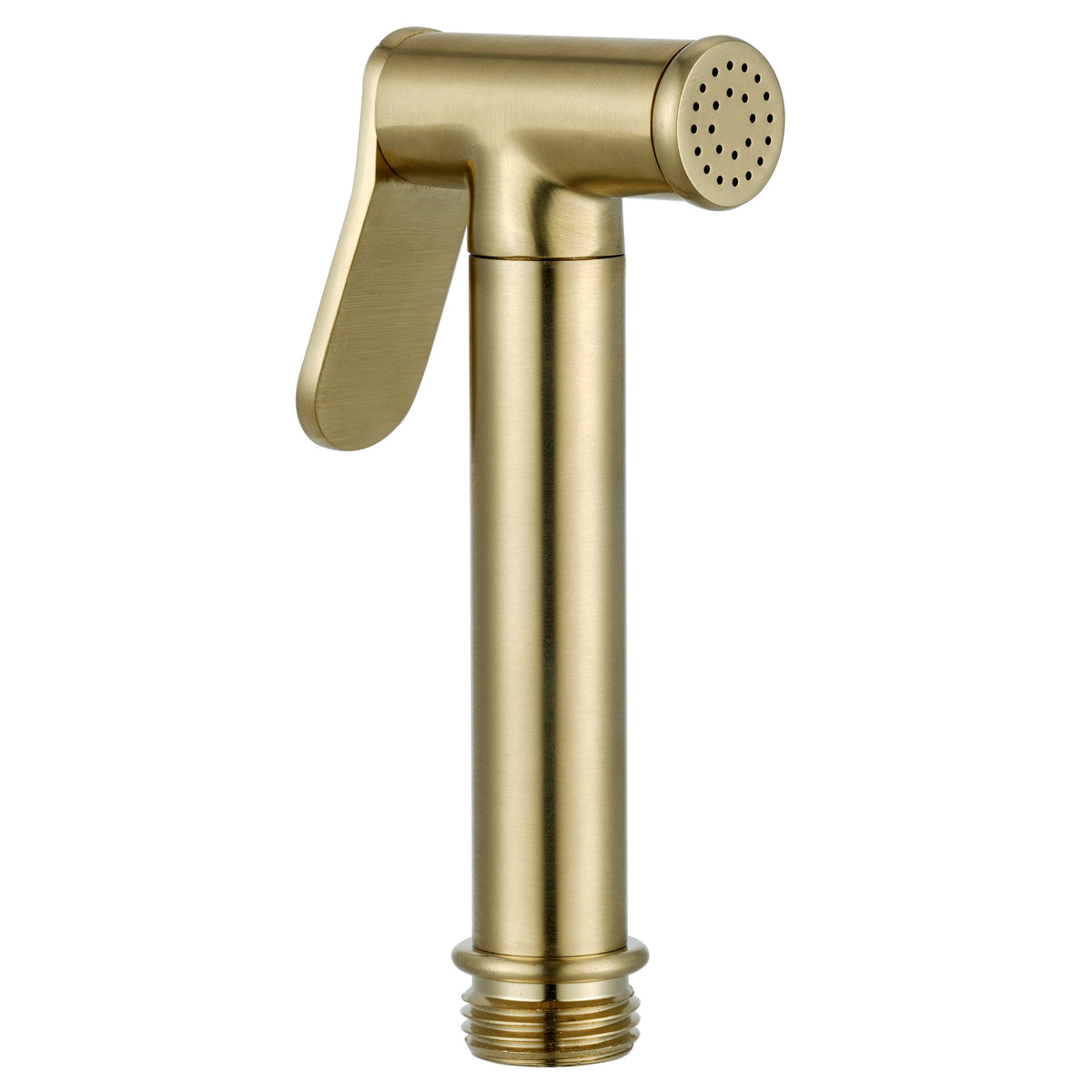 Solid Brass Bidet Spray Head – Elongated Handle, Brushed Gold Finish