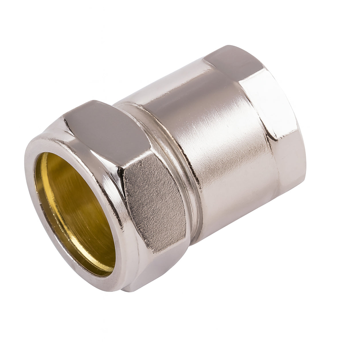 15mm x 1/2" Compression to Female Iron Coupling – Chrome J601CP
