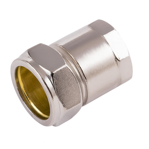 15mm x 1/2" Compression to Female Iron Coupling – Chrome J601CP