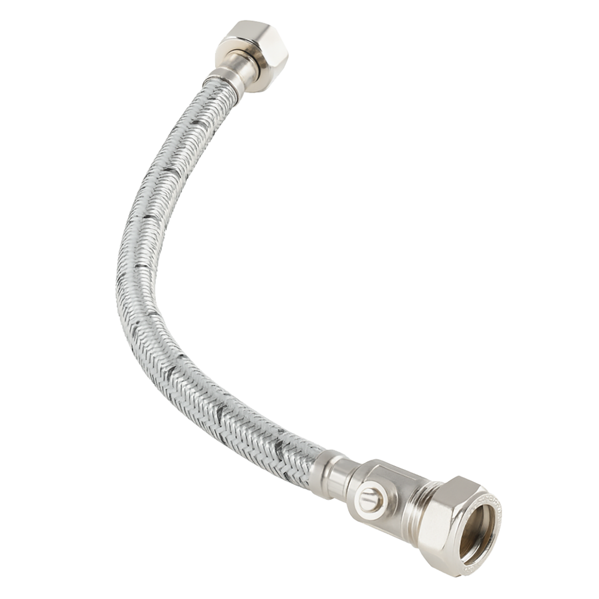 15mm x 1/2" x 30cm Flexible Tap Connector with Isolating Valve (FTC + ISO)