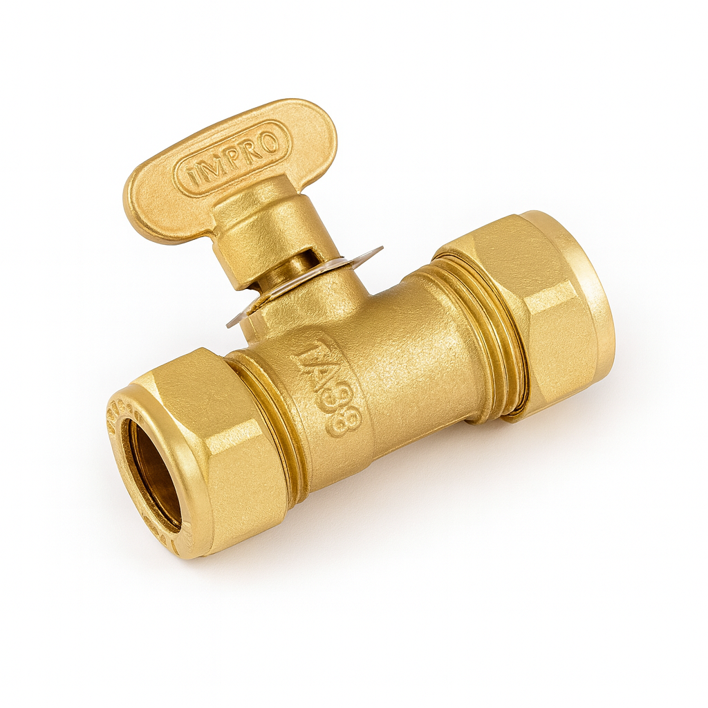 22mm Brass Gas Isolating Valve – Compression