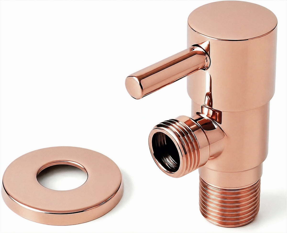 Brass Stop Valve for Douche Set (Rose Gold)