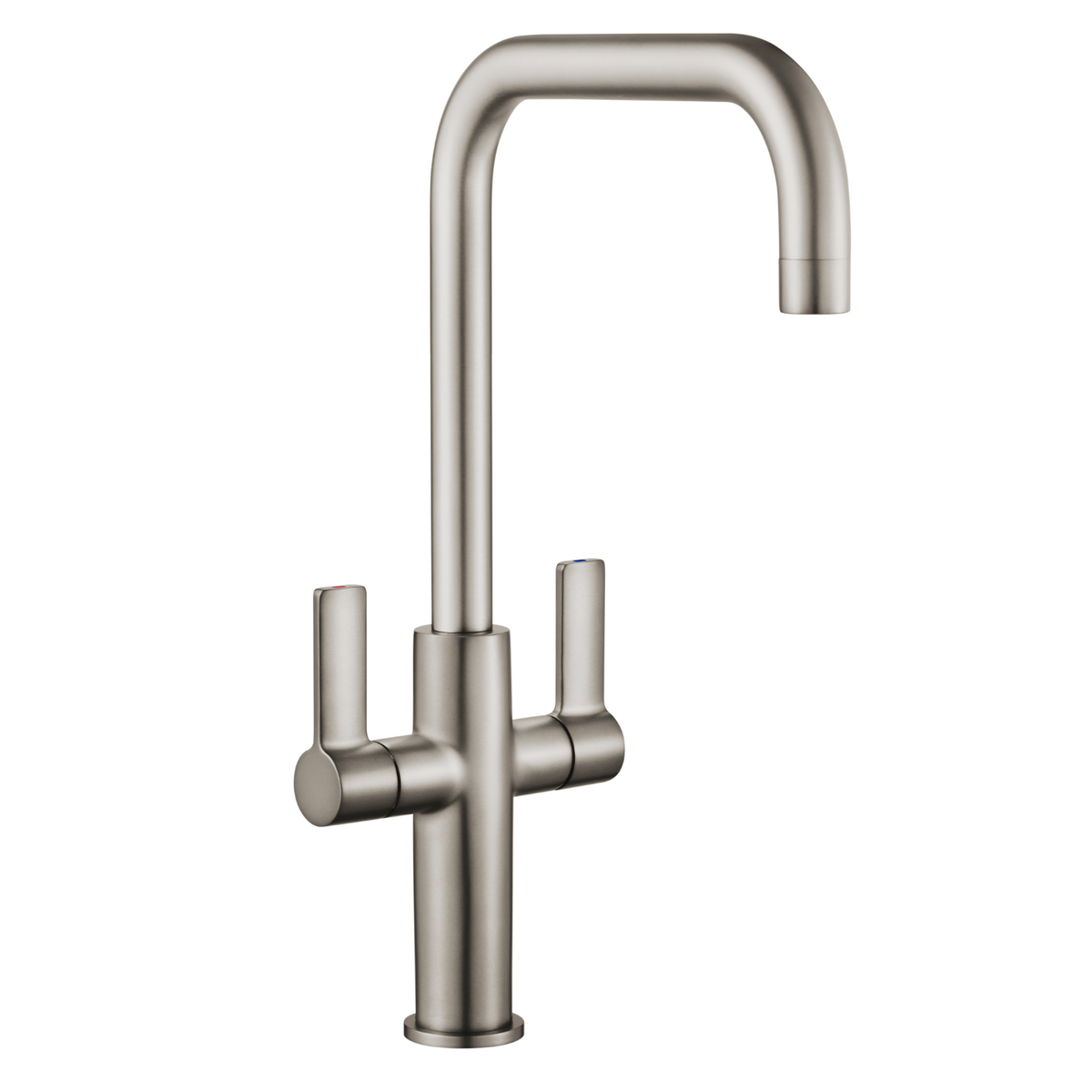 Clever Alpina Brushed Nickel Dual Handle Kitchen Mixer Tap