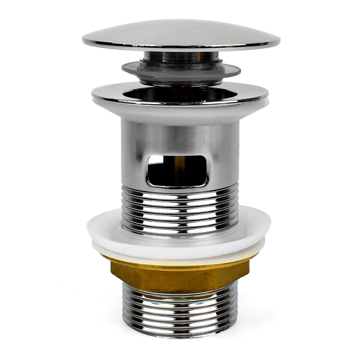Click-Clack Mushroom Basin Waste – Domed Slotted Waste, Brass Nut