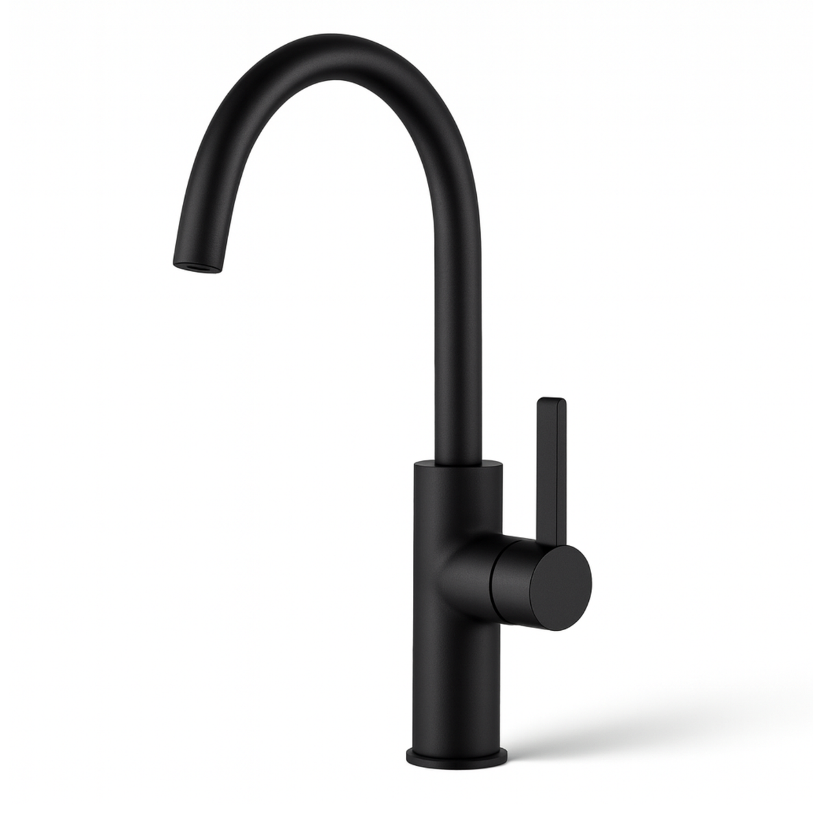 Jeroni Swan Spout Kitchen Mixer Tap – Single Lever, 360° Swivel