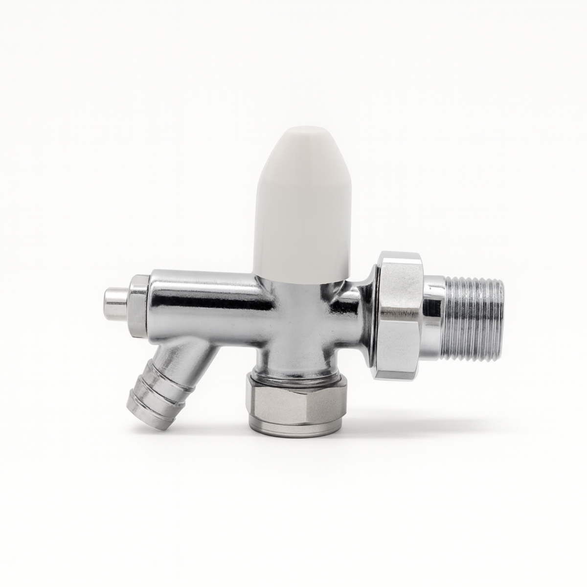 8mm Chrome Lockshield Radiator Valve with Drain-Off