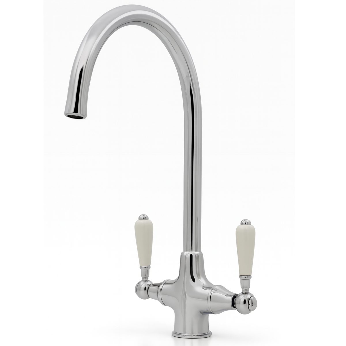 Inca Kitchen Mixer Tap – Brushed Nickel, Ceramic Lever Handles