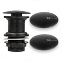 Round Mushroom Click Clack Basin Waste – Unslotted with Spare Lids, Matte Black