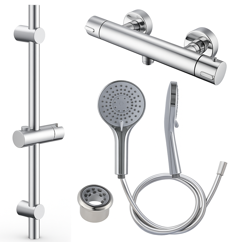 Clever Ideal Thermostatic Shower Bar & Riser Rail Kit – Chrome