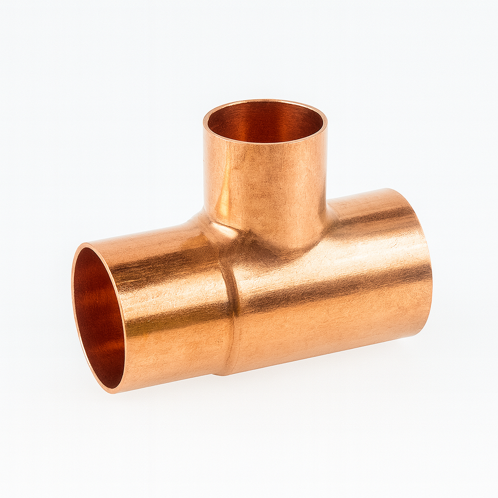 28mm x 22mm Copper Reducing Tee – End Feed (EF27)
