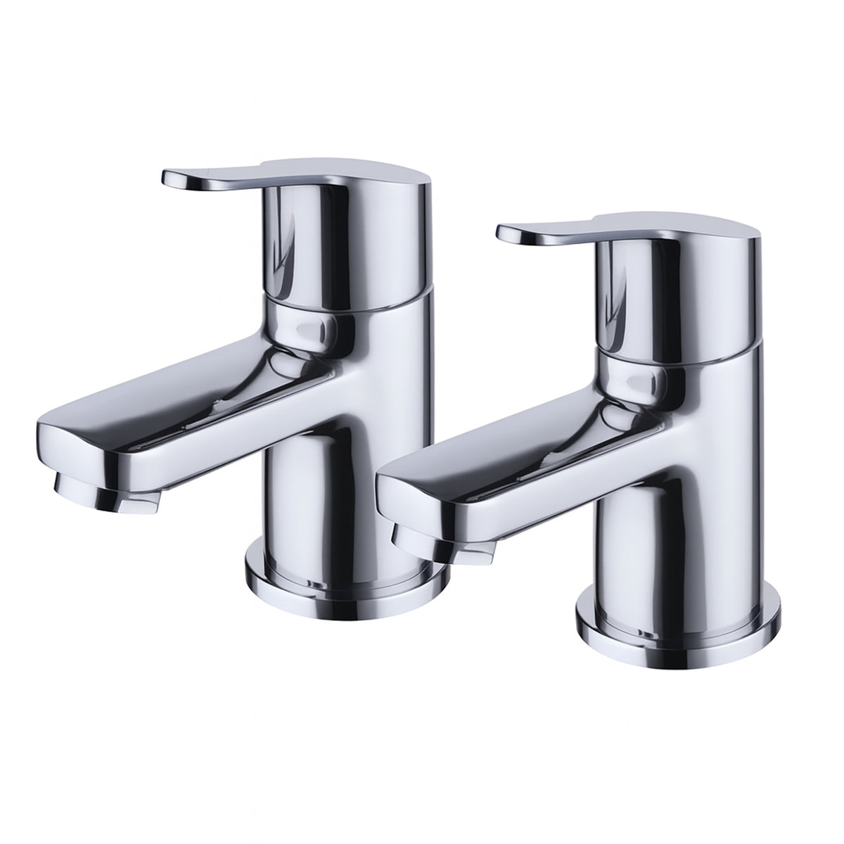 Urban Basin Tap Pair – Chrome, Modern Pillar Taps