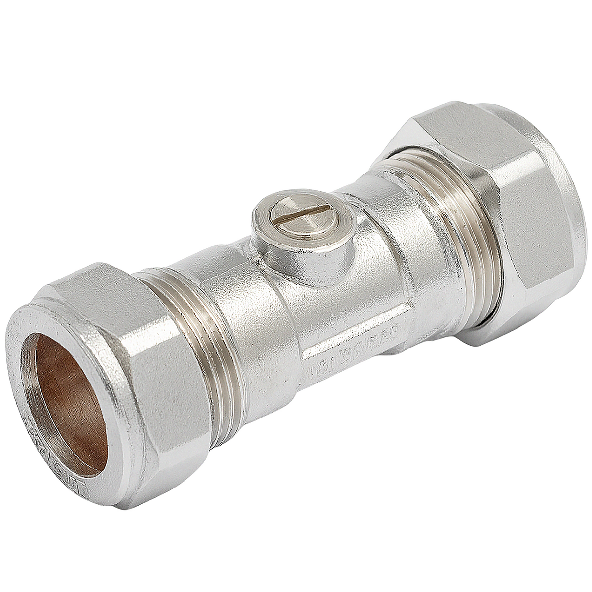 15mm Low Pressure Chrome Isolating Valve – Compression