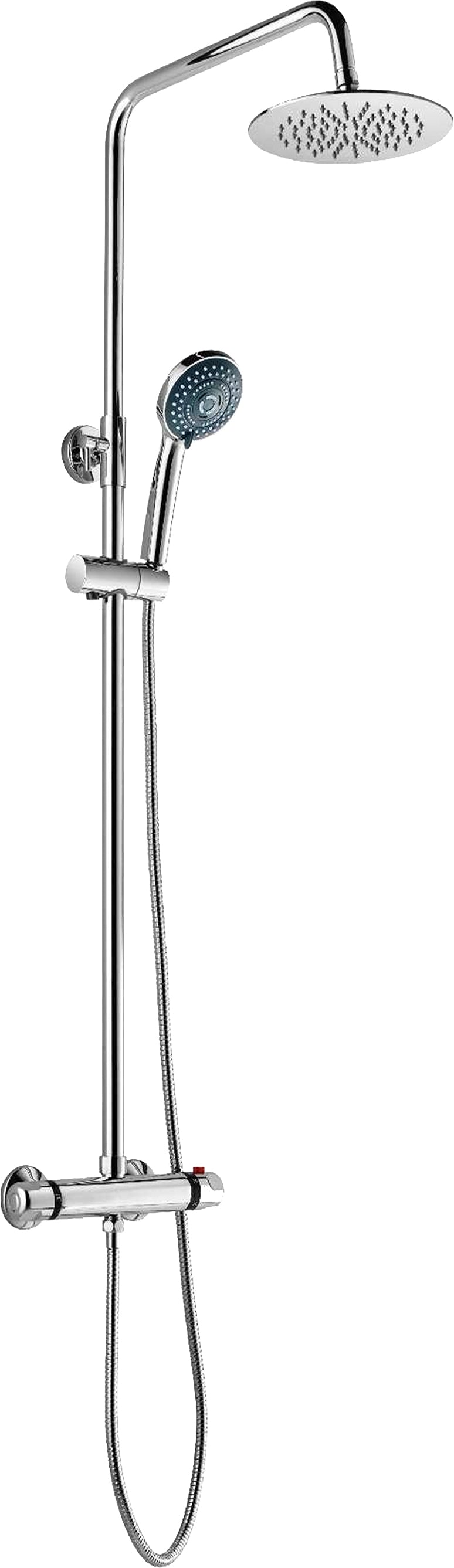 Lyra Round Thermostatic Shower Bar Set with 200mm Rainfall Head
