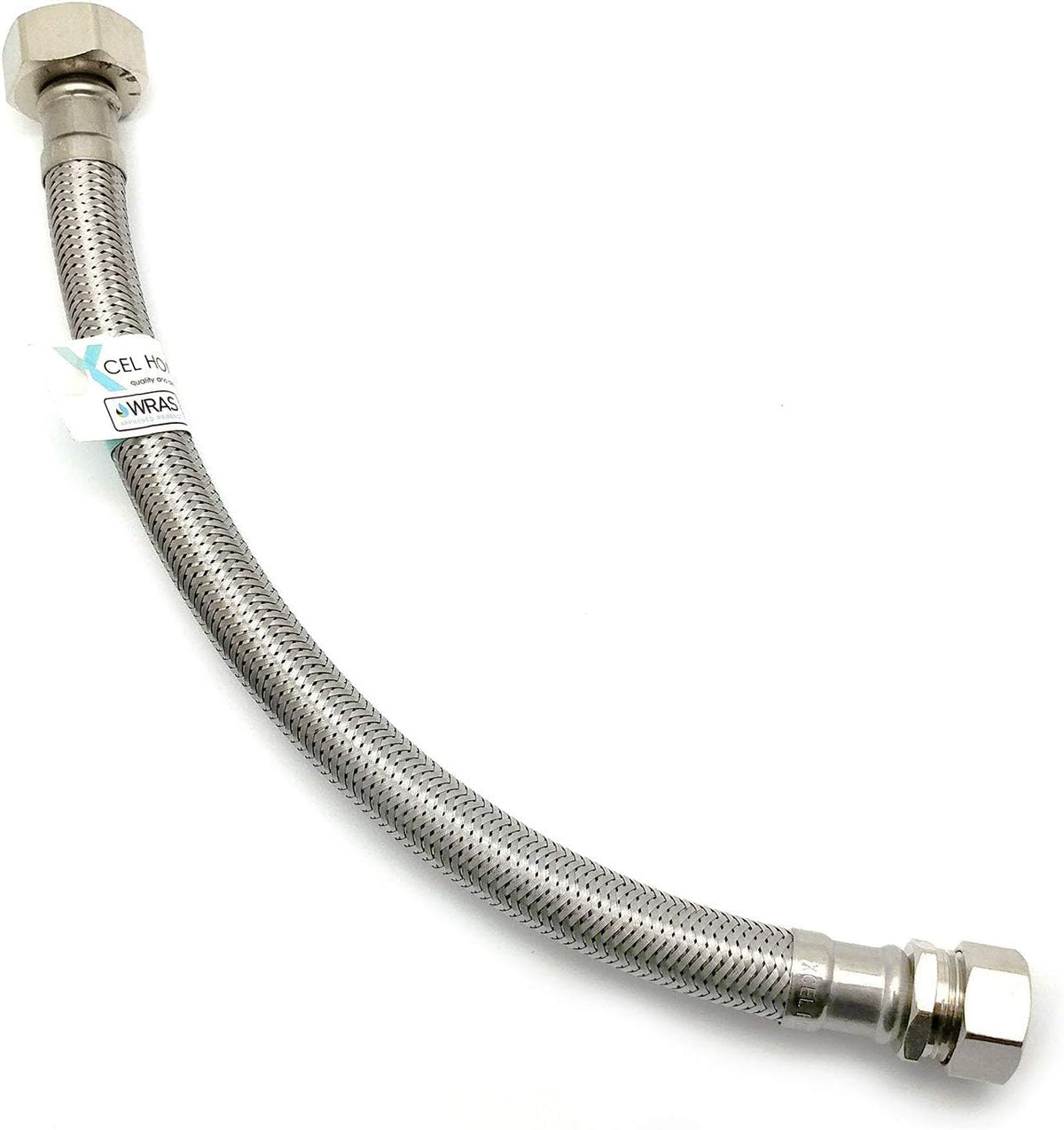 WRAS Flexi Tap Connector – 15mm Comp x 3/4" BSP, 300mm, 9.8mm Bore