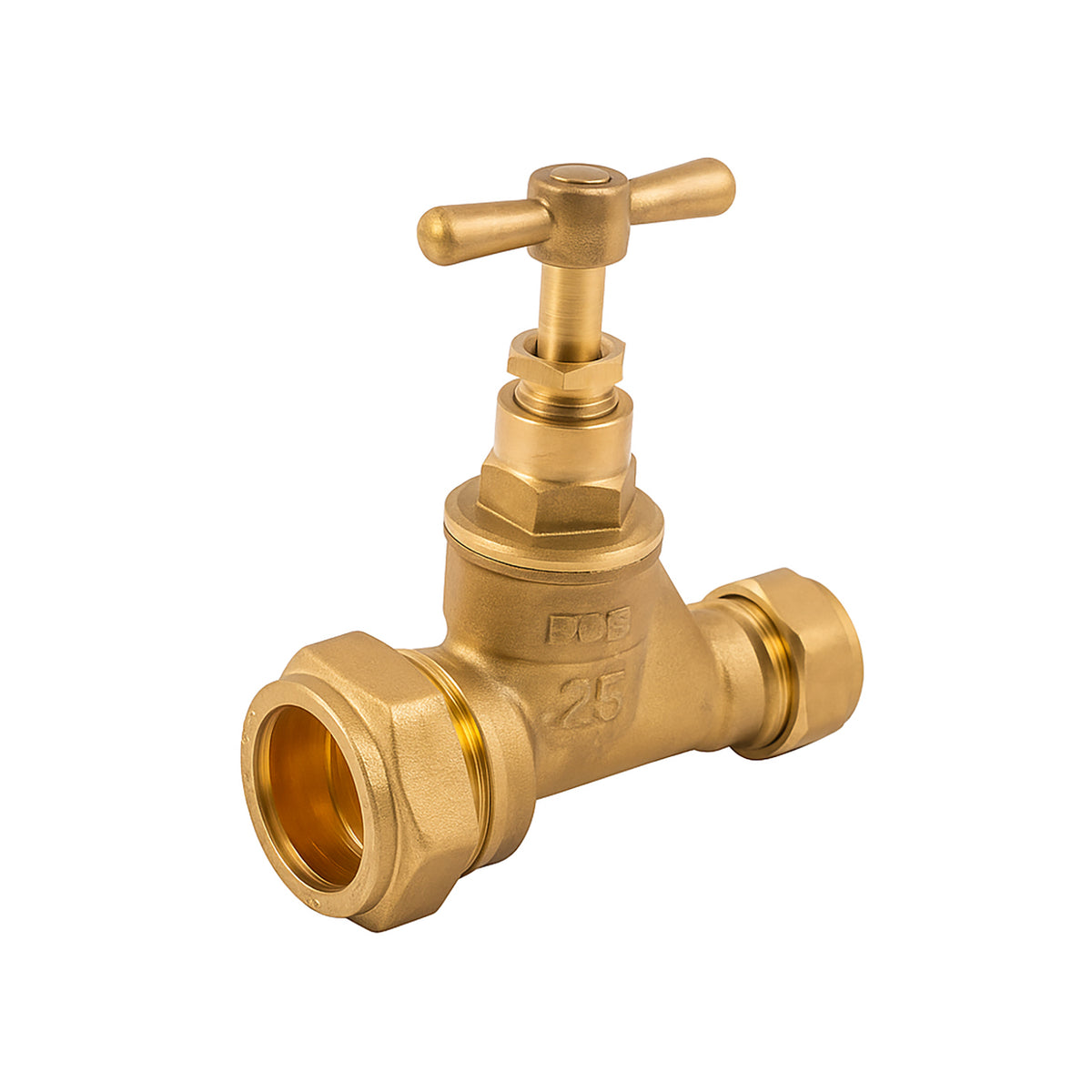 15mm x 25mm Brass Poly Stopcock – T-Handle Isolation Valve