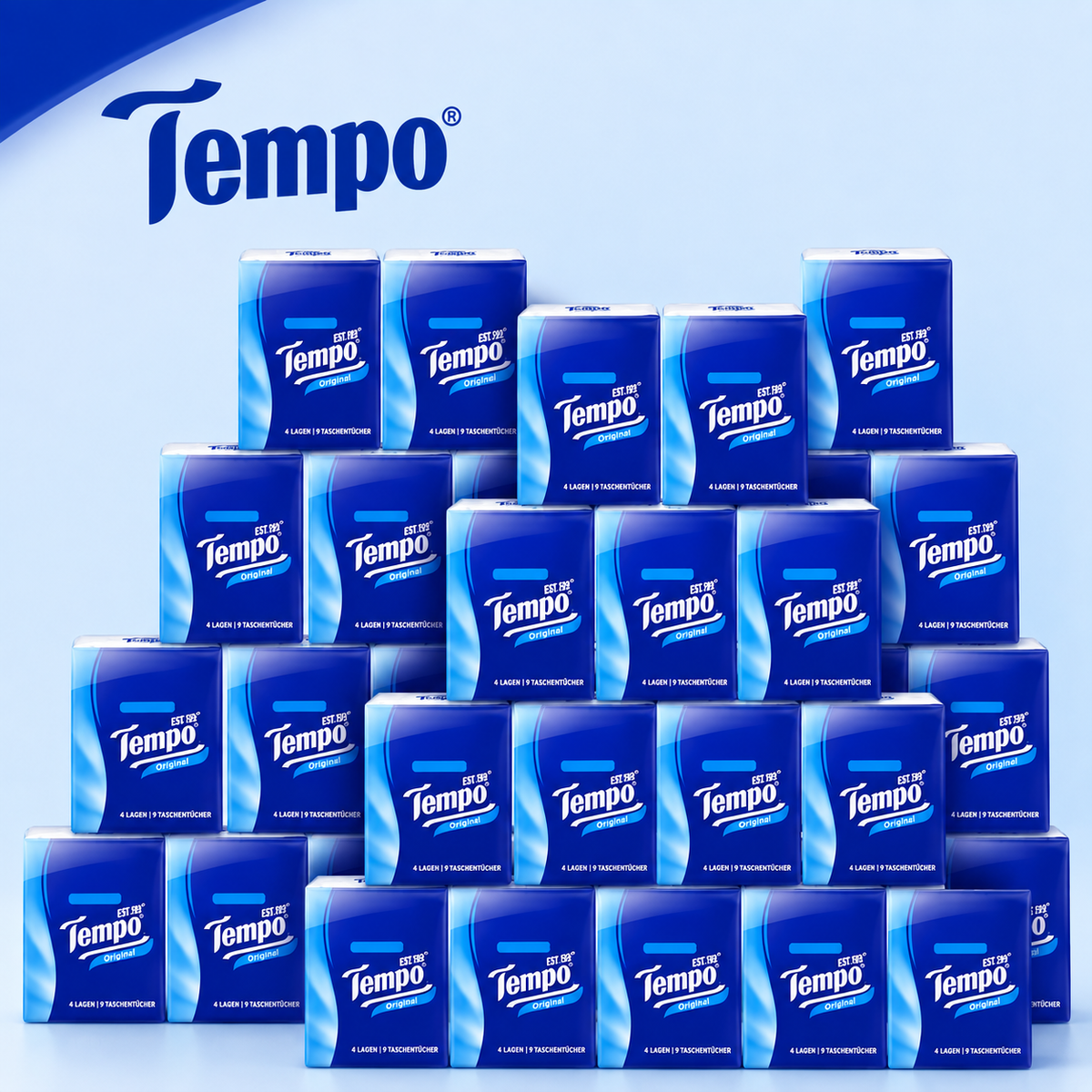 Tempo Unscented Mini Pocket Tissues Mega Bulk Case (7 Sheets, 4-Ply)