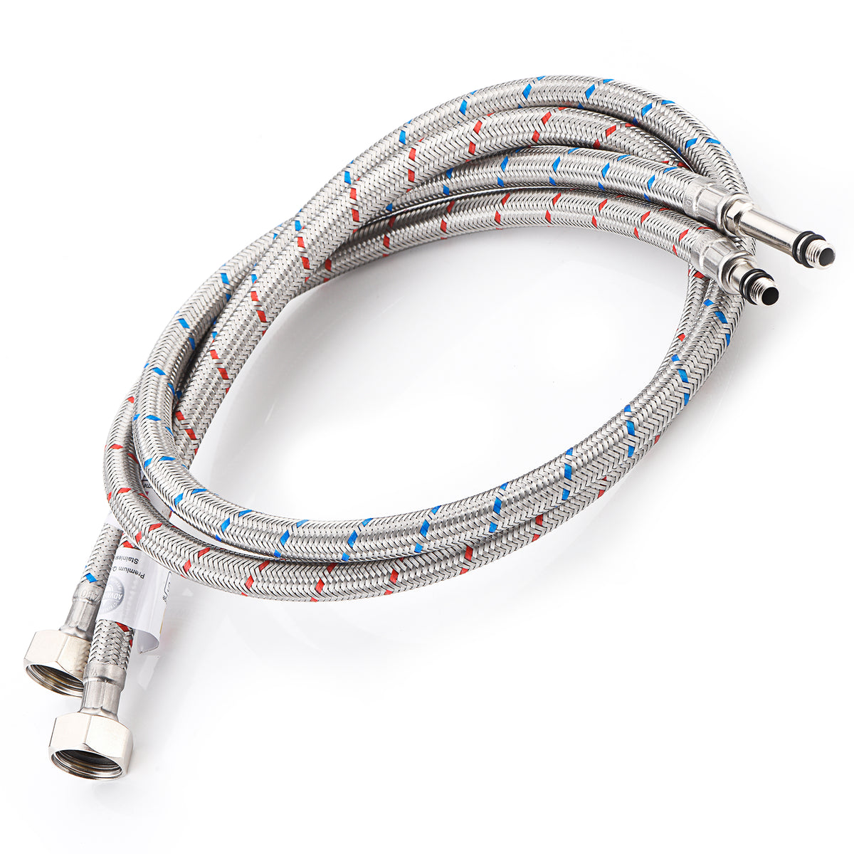 WRAS Flexi Tap Connector Pair with Isolator Valve – M8 x 1/2" BSP, 900mm