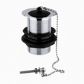Chrome Basin Waste – Unslotted, Poly Plug & Chain