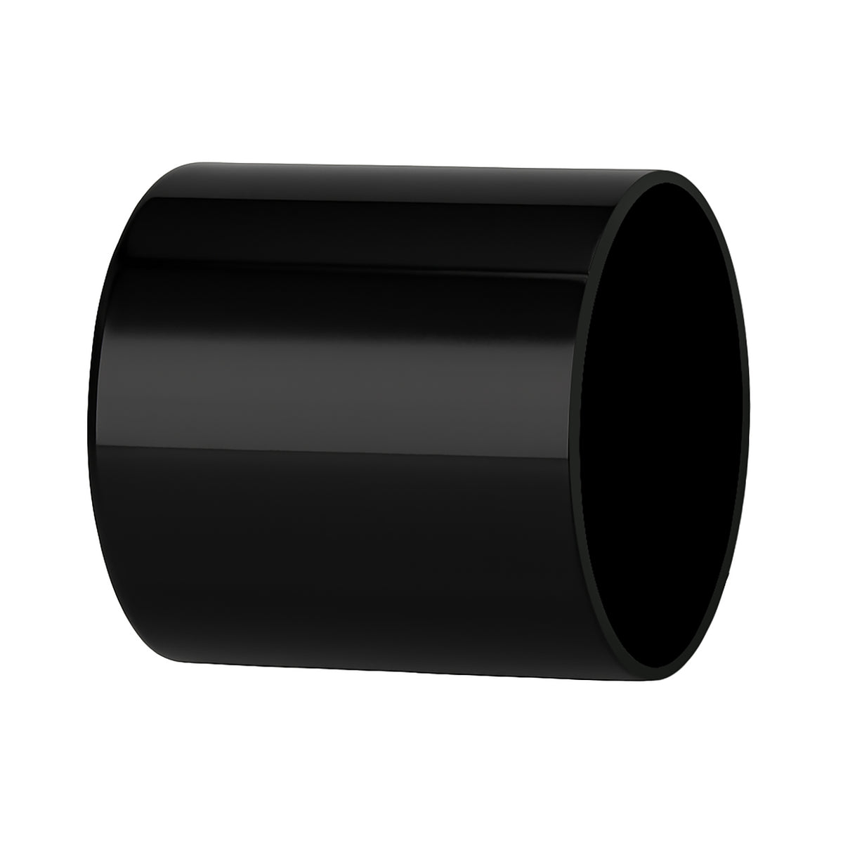 56mm Black Solvent Weld Straight Coupling – Waste Pipe (Pack of 2)