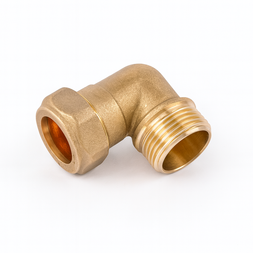 15mm x 1/2" Brass Compression Elbow – C x MI