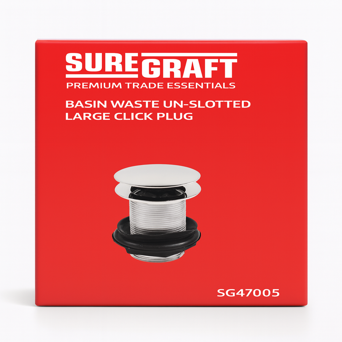 Suregraft Basin Click Waste Unslotted Large – Chrome