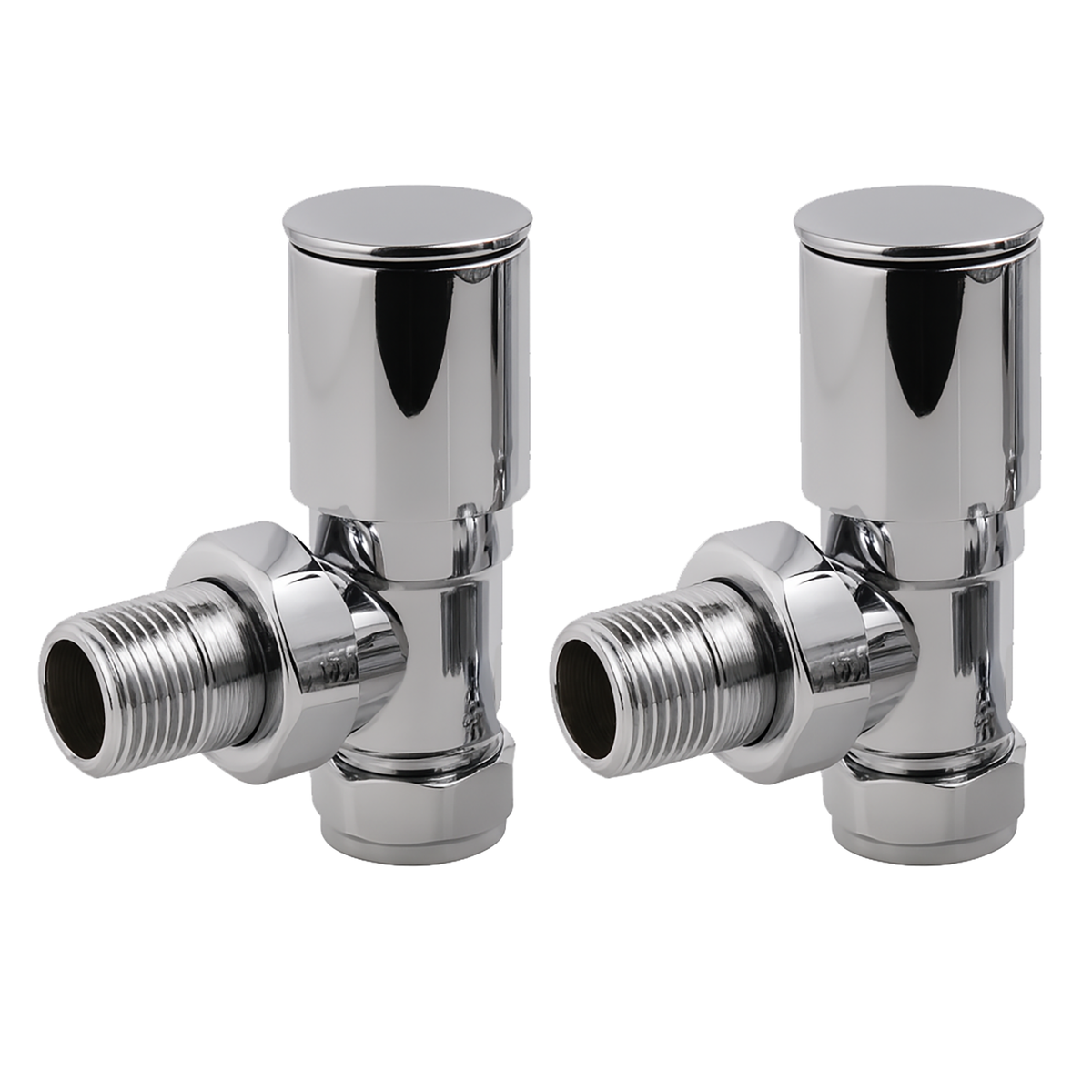 Angle Radiator Valves – Decorative Chrome, Sold as a Pair