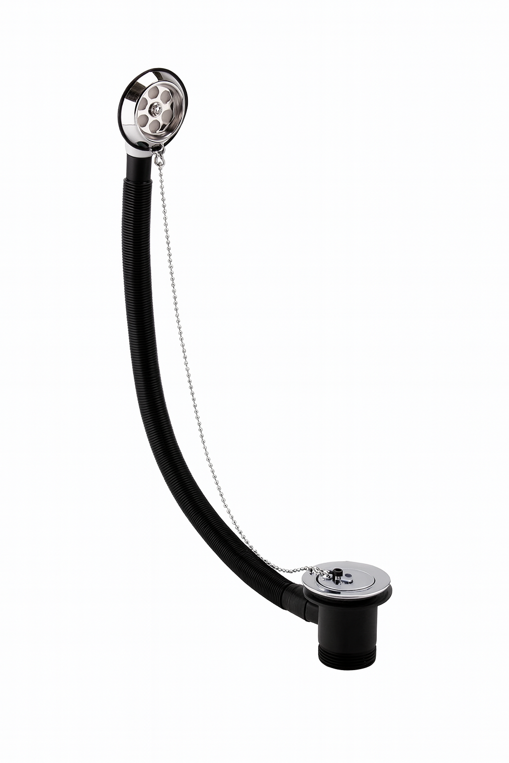 Traditional Bath Combined Waste & Overflow – Brushed Nickel, Plug and Chain