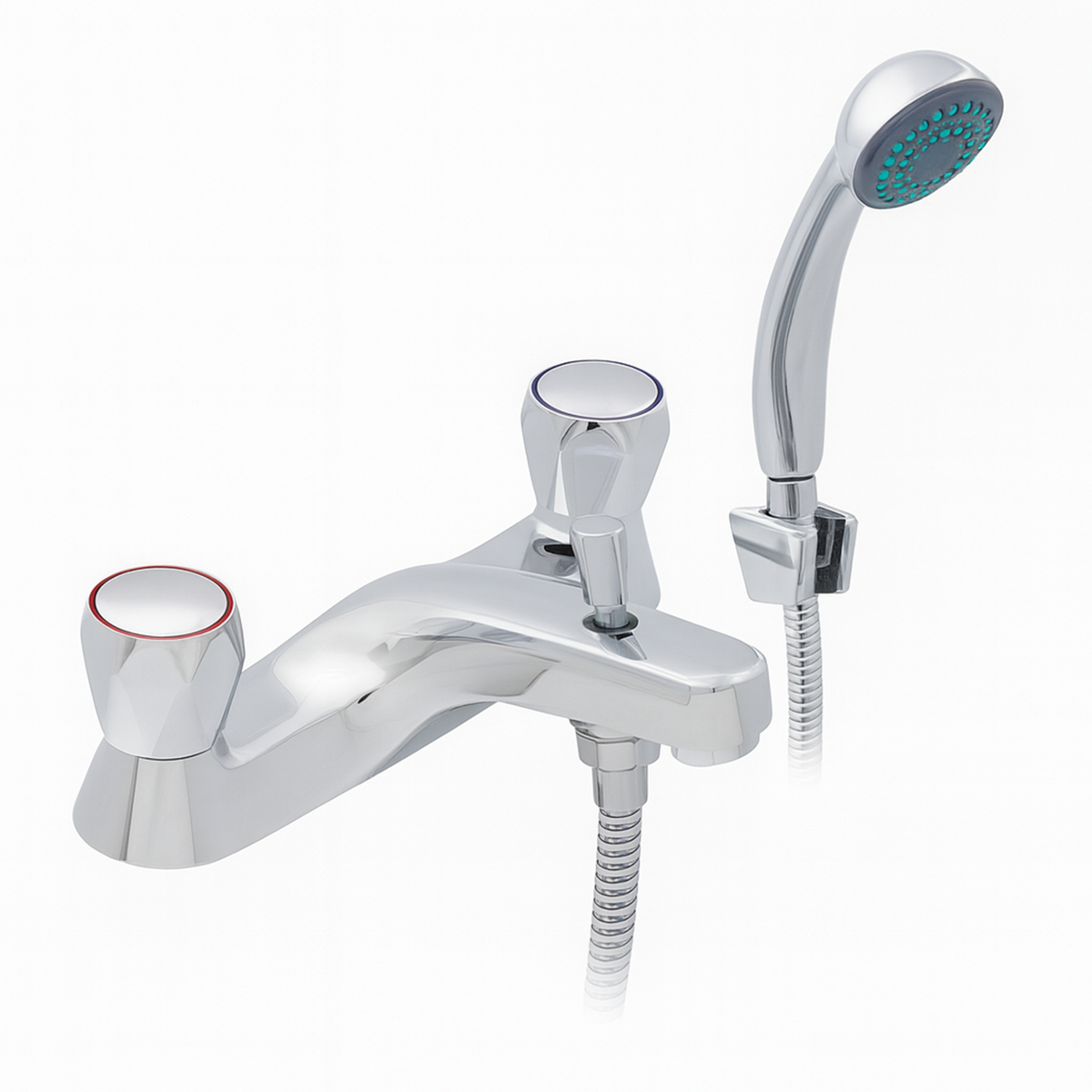 Araya Modern Chrome Bath & Shower Mixer – Dual Lever with Handset