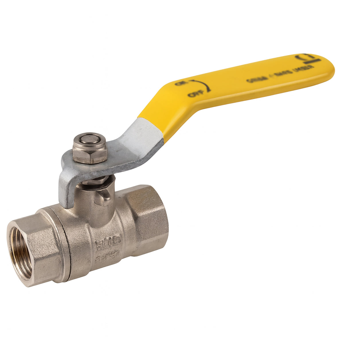 11/4" F x F Lever Ballvalve Gas Yellow Handle