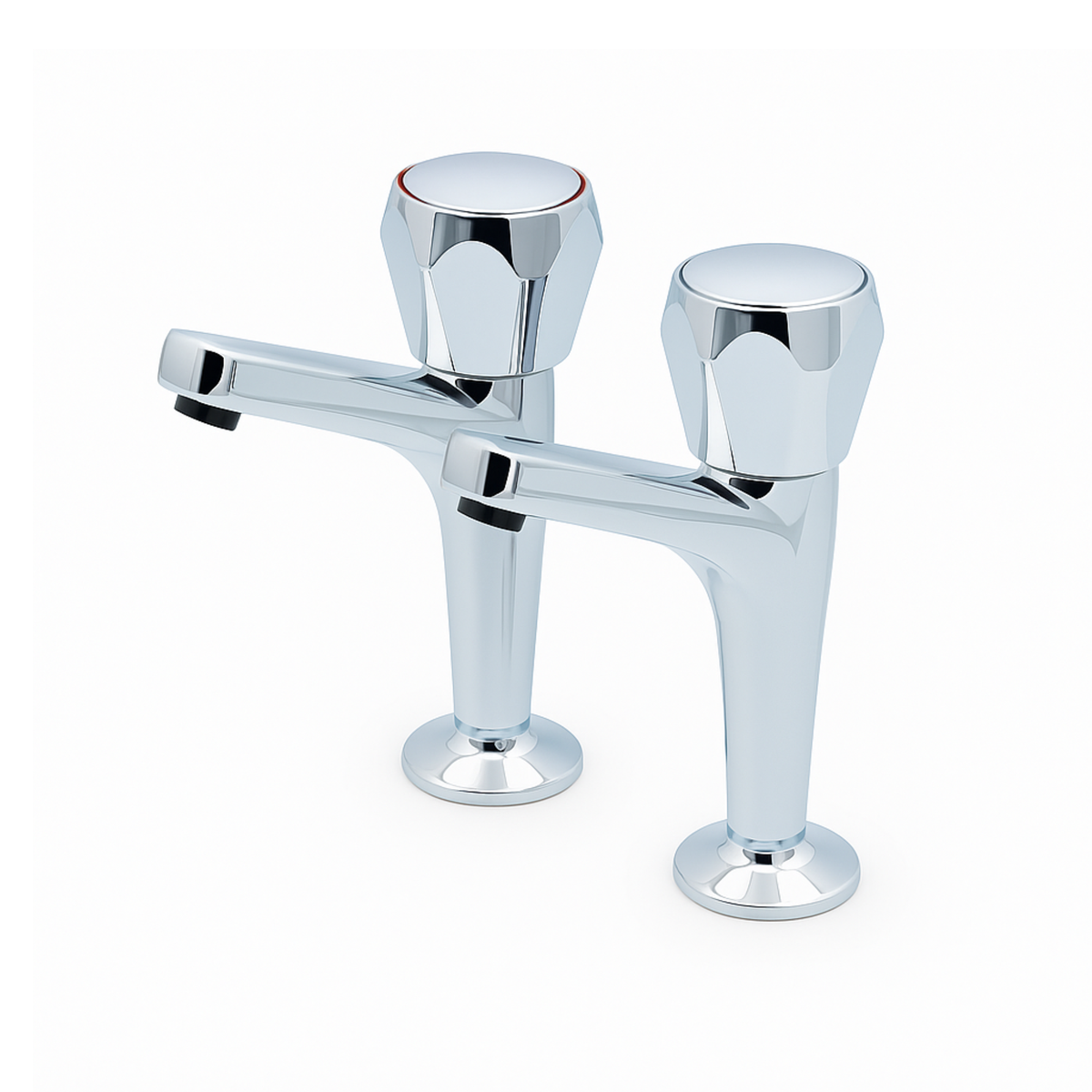 Araya High Neck Kitchen Pillar Taps – Chrome, Sold as a Pair