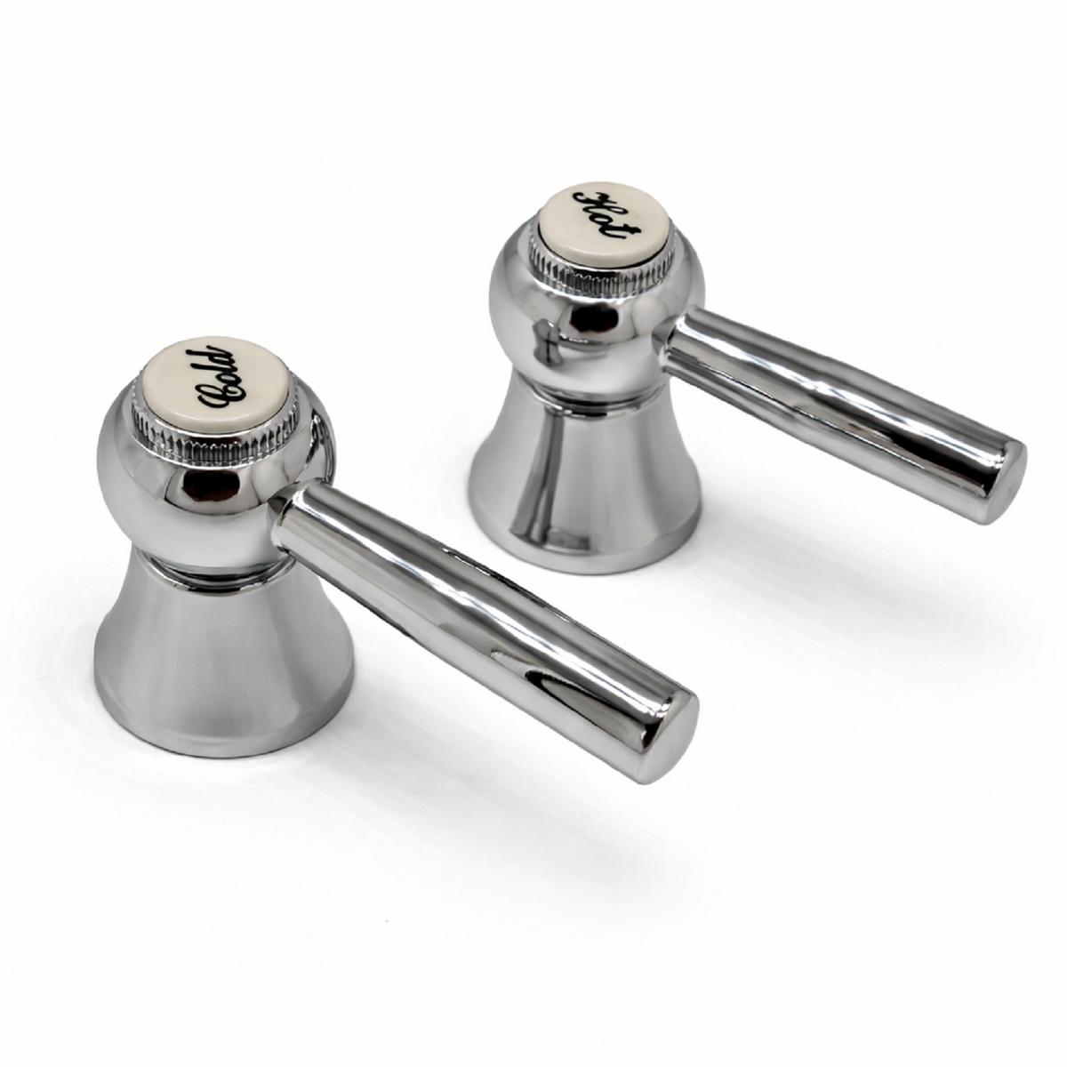 HD71 Rune Chrome Lever Tap Handles – Hot & Cold Pair